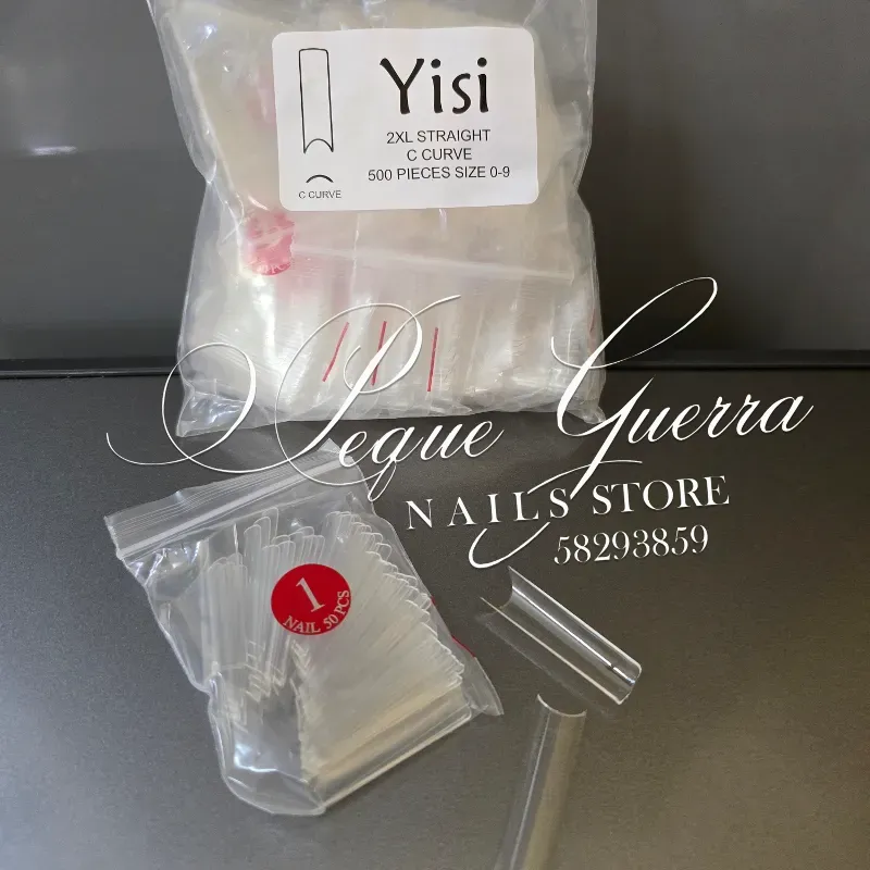 Tips curva C 2xl. Paquete de 500 uñas