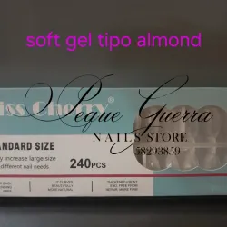 Tips soft gel súper cristal tipo almond