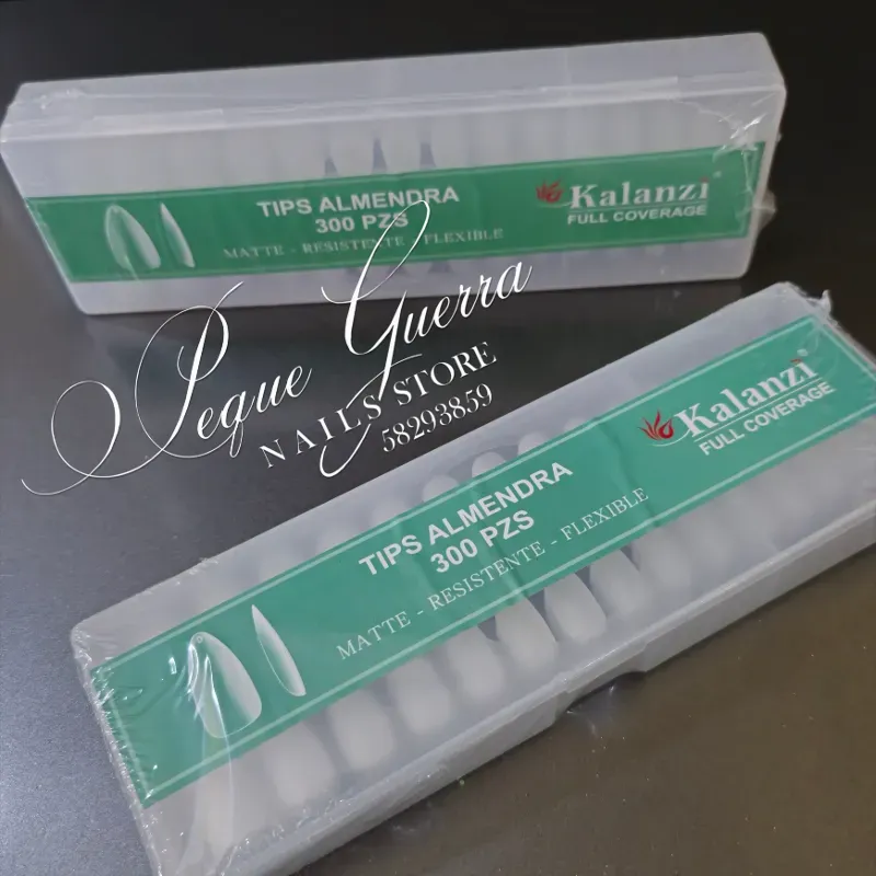 Tips full cover tipo almond 300 pzs