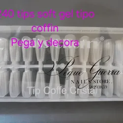 Tips soft gel tipo coffin. 240 pcs