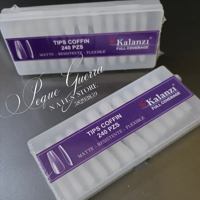 Tips full cover tipo coffin 240 pzs