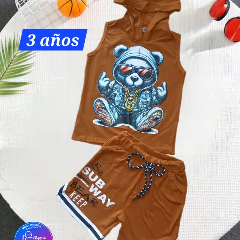 Camiseta y short carmelita