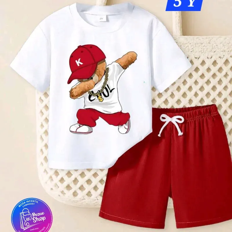 Conjunto blanco y rojo