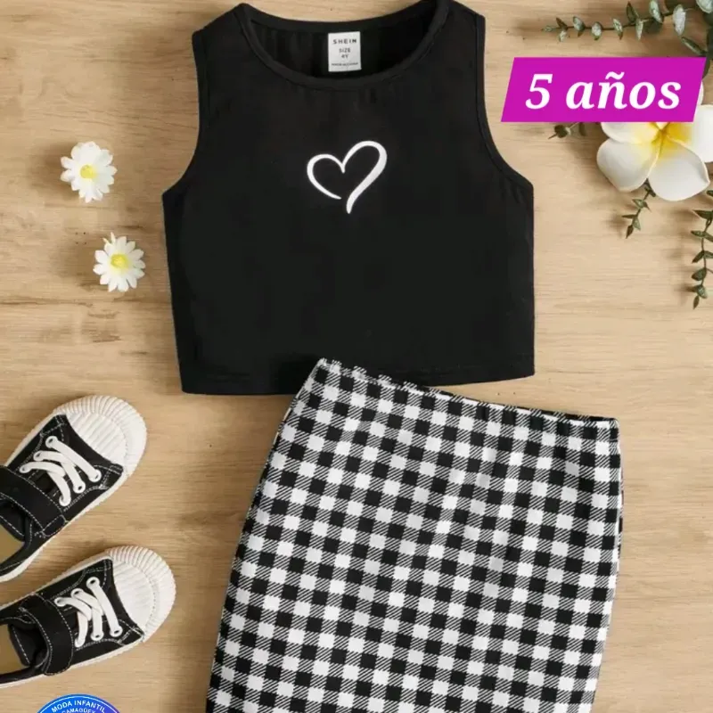 Conjunto blusa y falda niña 5