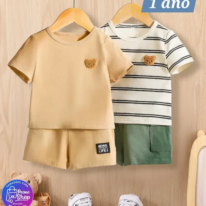 Conjunto cremita con oso pequeño 