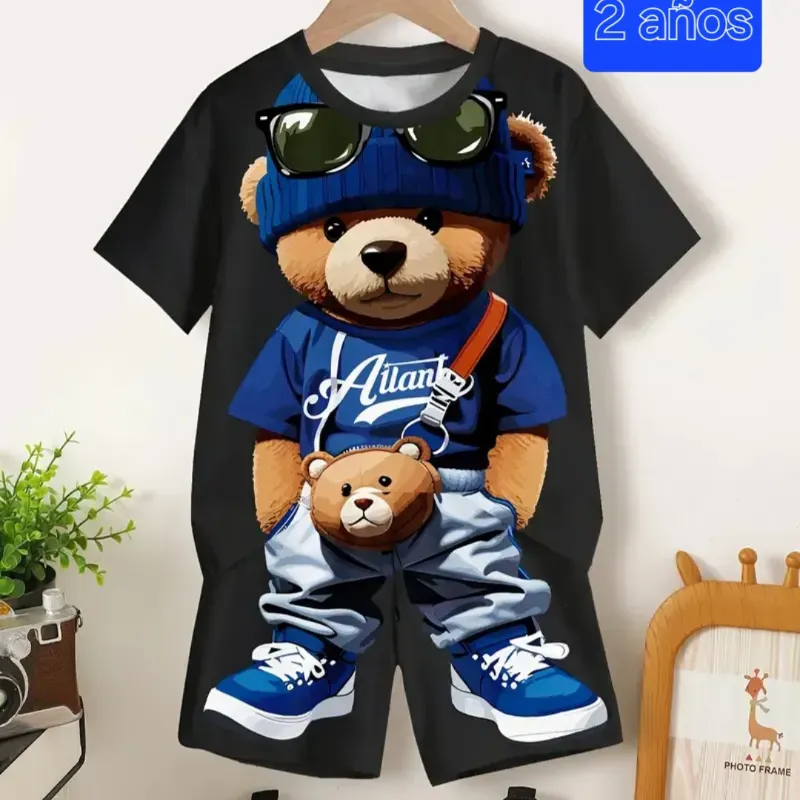 Conjunto negro de oso enterizo