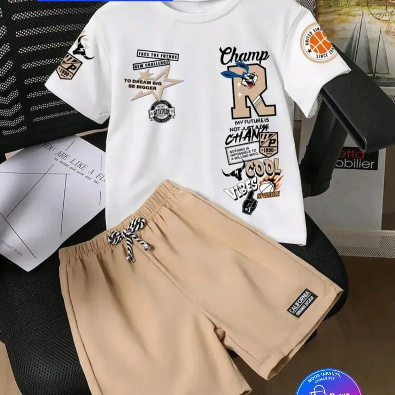 Pullover blanco short beige 