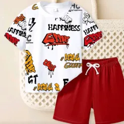 Pullover blanco short rojo