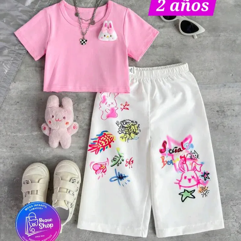 Pullover rosado y pantaloneta 