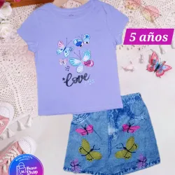 Pulover morado y short