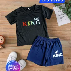 Pulover negro y short azul king