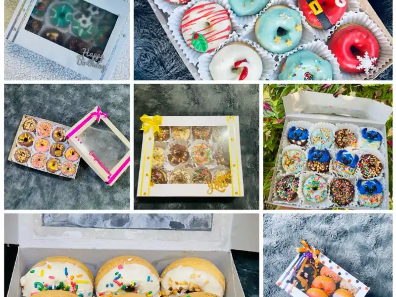 Minidonas en cajas decoradas para regalo 