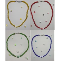 Collar con  shakiras  y ojo turco