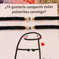 Pareja de pulsera tejida con luneta 