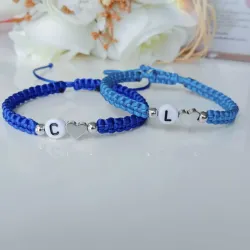 Pulsera con luneta y corazón plateado 