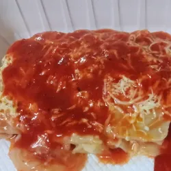 Lasaña de jamón y queso gouda