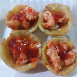 Tostones con camarón