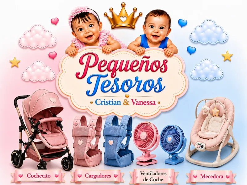 Coche y accesorios(ventiladores de coche, porta bebé ,colgadores si mecedora y silla vibratoria