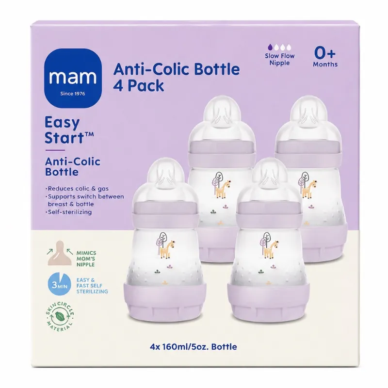 Caja de 4 biberones anti colic bottle man 5oz