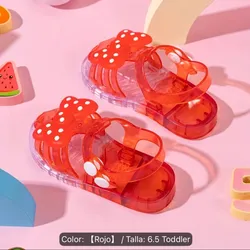 Chancletas de niña, plástica con lazo