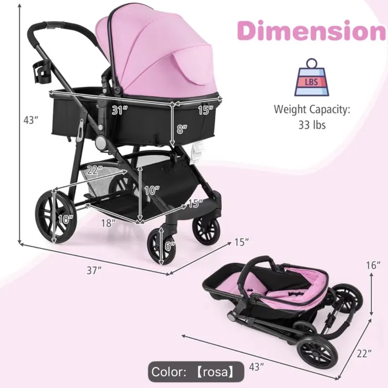 Coche de Bebe convertible 2 en 1