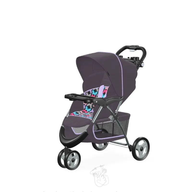 Coche de tres ruedas violeta de niña