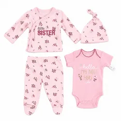 Conjunto de cuatro piezas para Bebe, niña