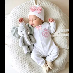 Conjunto de mono enterizo con gorro de recién nacido