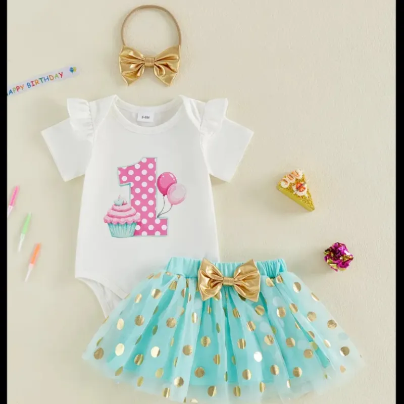 Conjunto de traje de cumpleaños para niña