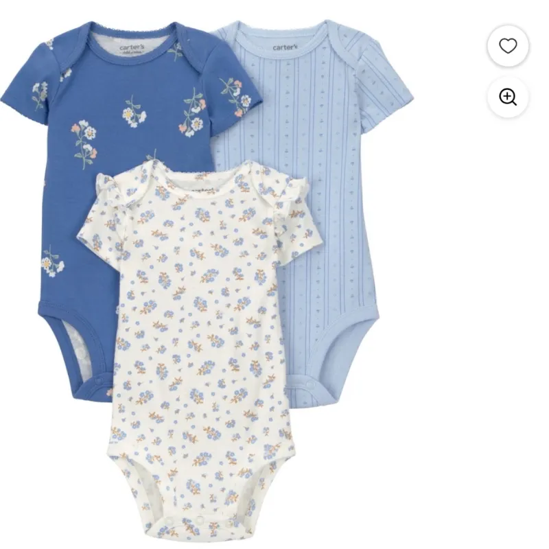 Conjunto de tres monitos de niña recién nacida