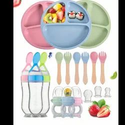 Juego de alimentación para bebé de ocho piezas de niña y niño