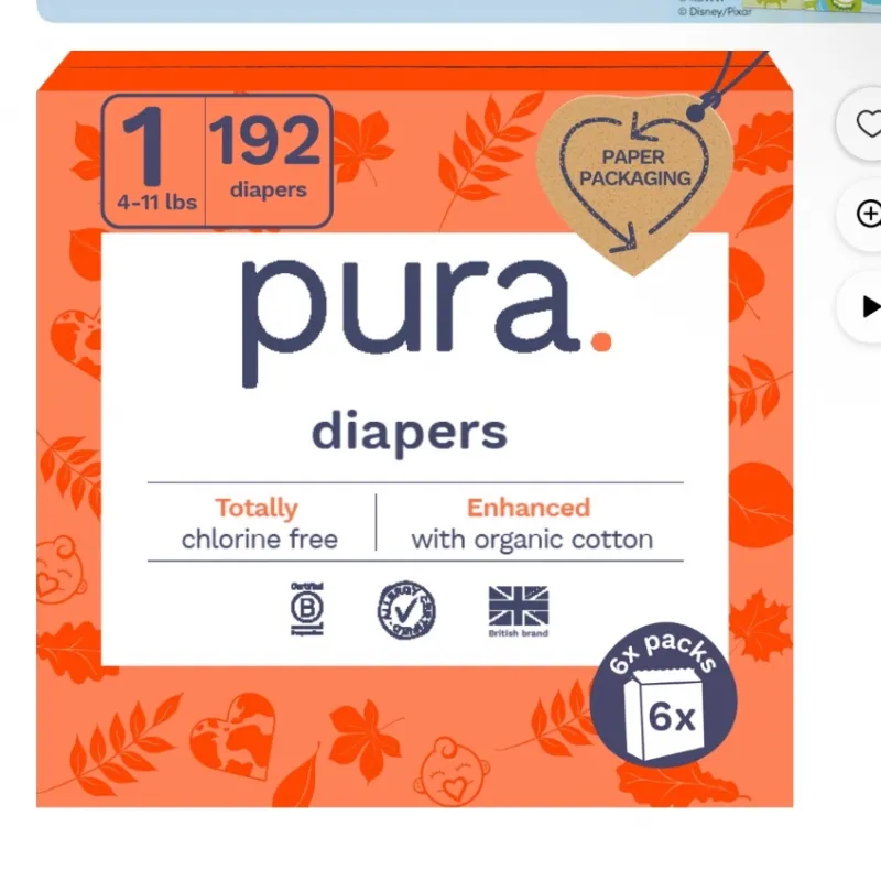 Pañales, desechables, pura etapa 1 (192)