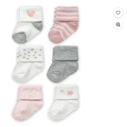 Paquete de 6 pares de medias recién nacidos