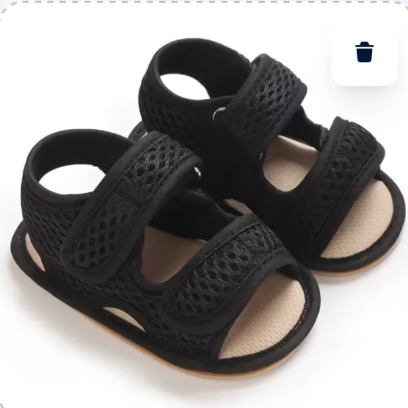 Sandalia para bebé niño beige y negra