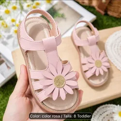Sandalias rosadas con flor