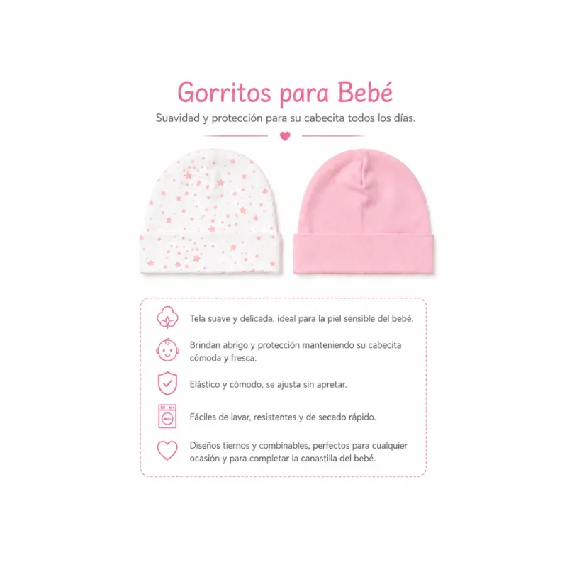 Set de 2 gorritos de niña