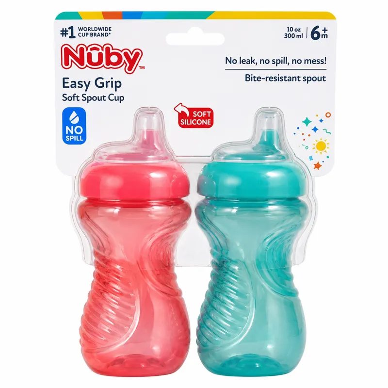 Set de 2 Vasos Antiderrame Nûby Easy Grip 6+ meses