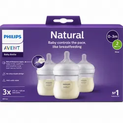 Set de 3 biberones Philips Avent Natural de 125 ml,