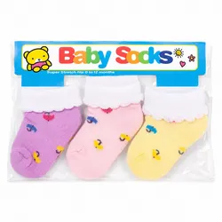Set de 3 pares de medias  de 6-12 meses de niña y niño