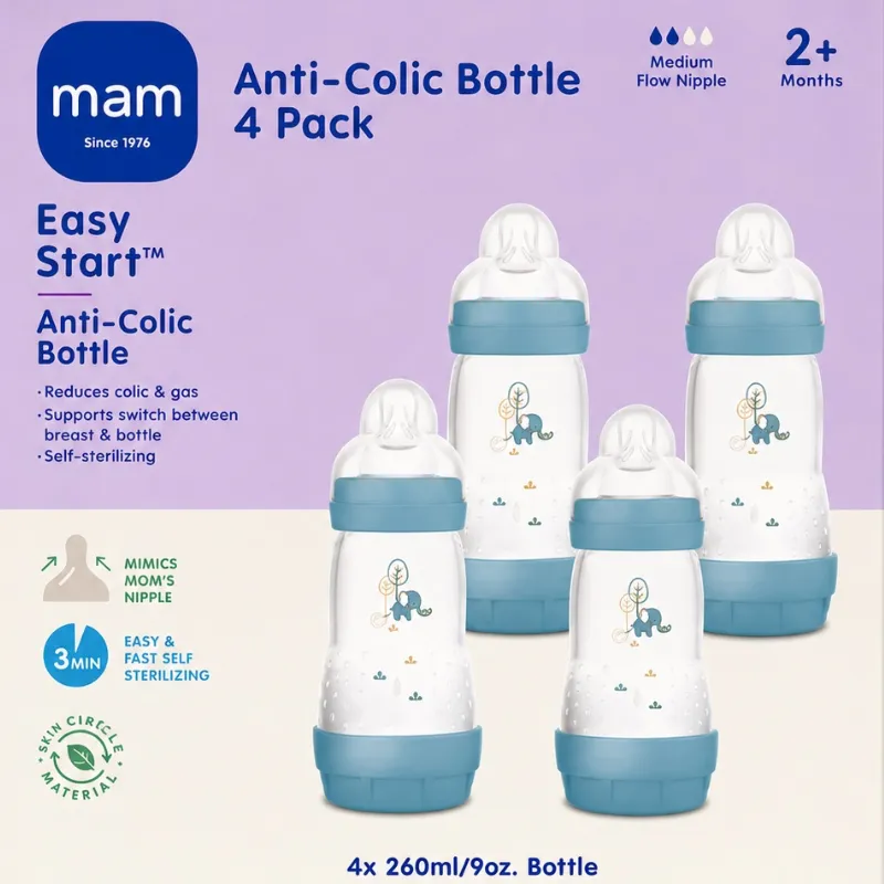 Set de 4 biberones anticólicos de 9 oz