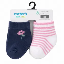 Set de 6 pares de medias Carter’ de niña recién nacida