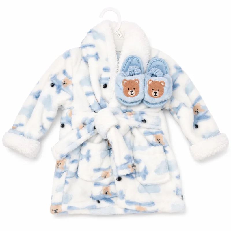 Set de baño con capucha y peluche, niña y niño