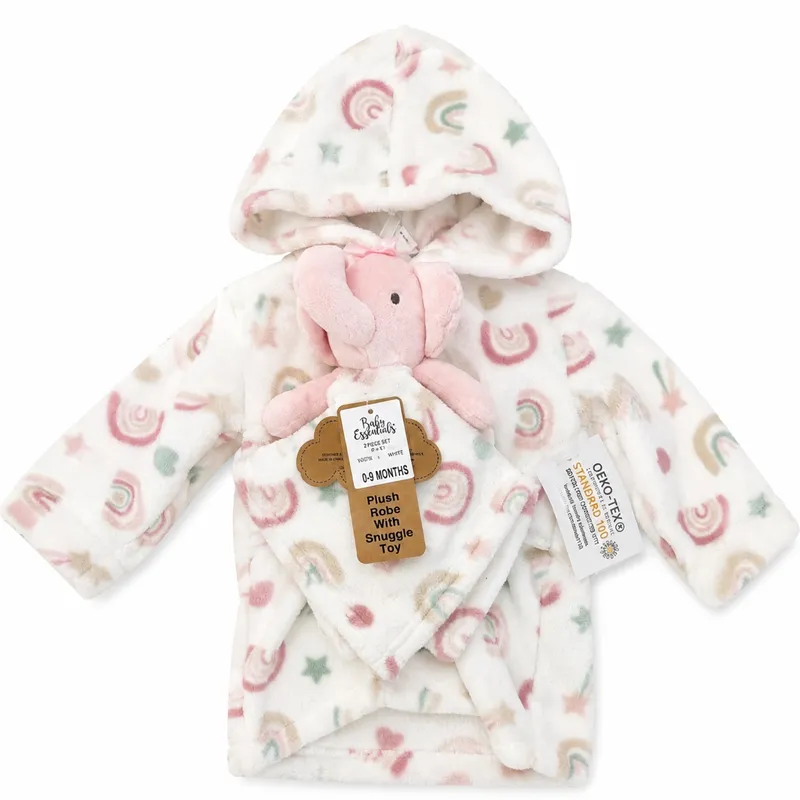 Set de baño con capucha y peluche, niña y niño