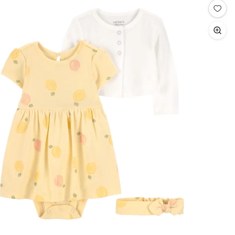 Set de bata con Chalequito y cintillo de niña recién nacida