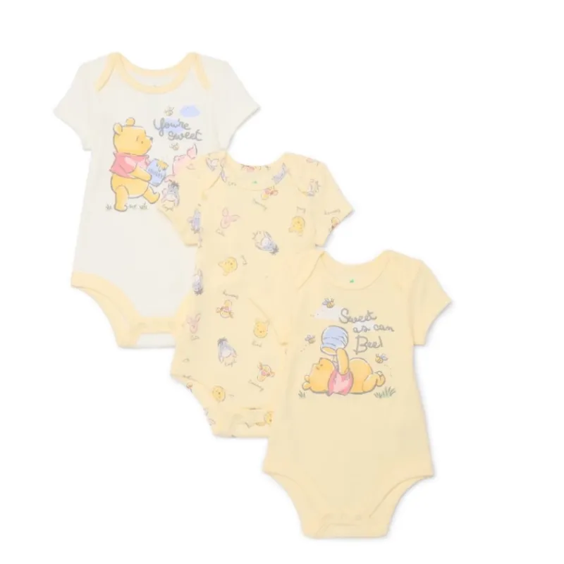 Set de tres monitos de Winnie Pooh, de niña y niño recién nacido