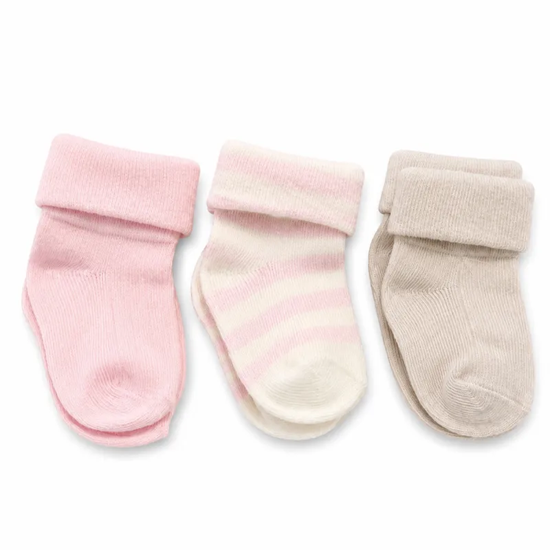 Set de tres pares medias de niña, variedad de colores