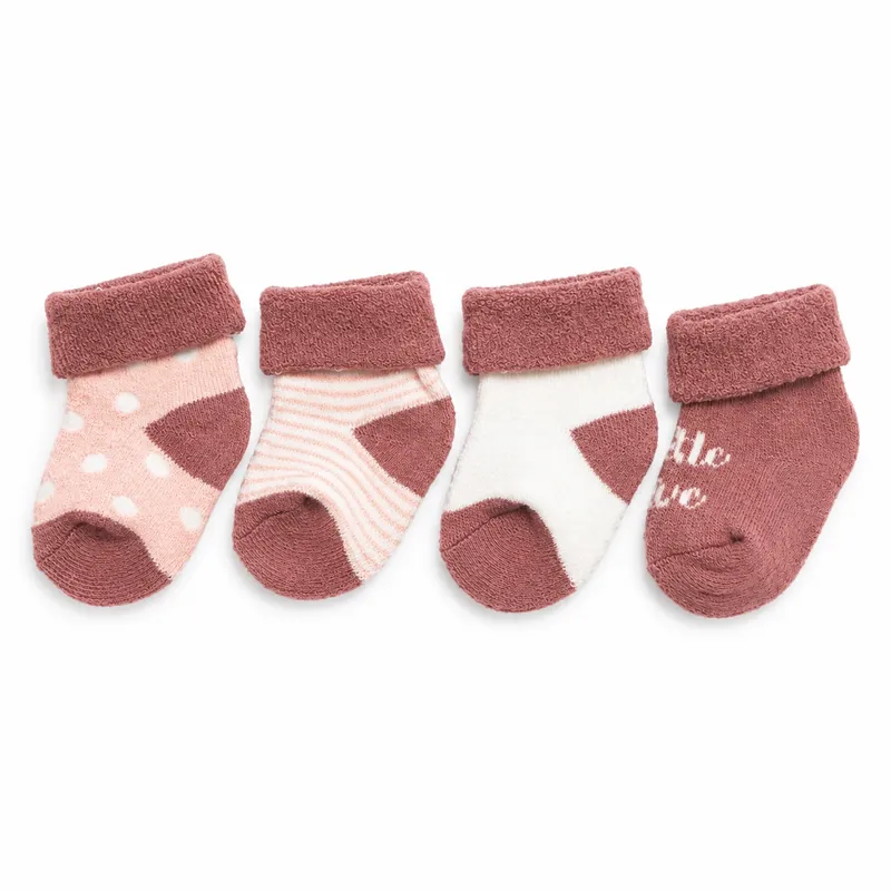 Set  de 4 pares de medias para niñas y niños de 0-6 meses