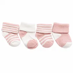 Set  de 4 pares de medias para niñas y niños de 0-6 meses