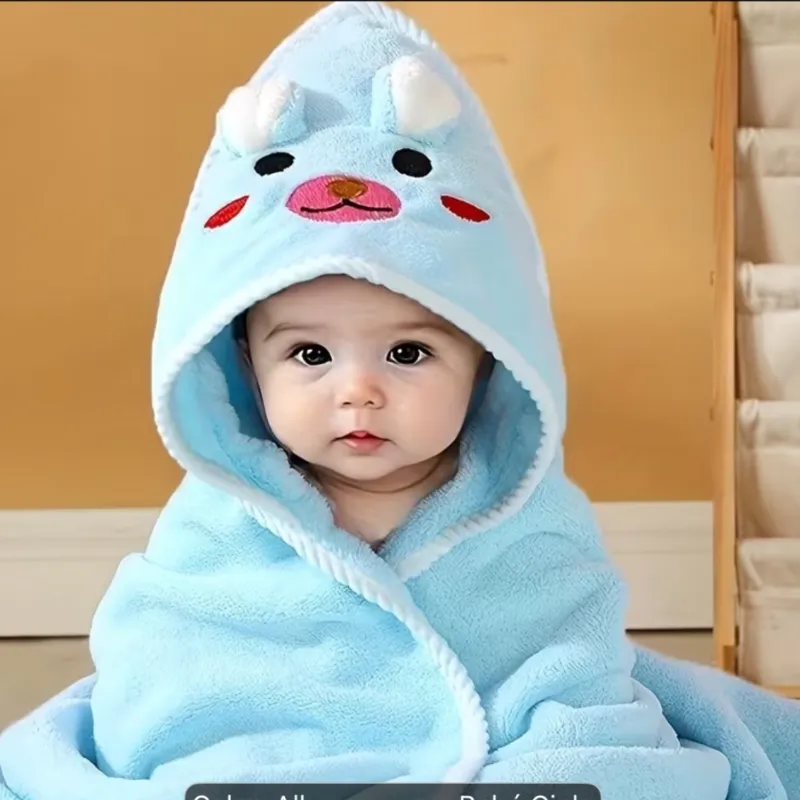 Toalla con capucha para niña y niño