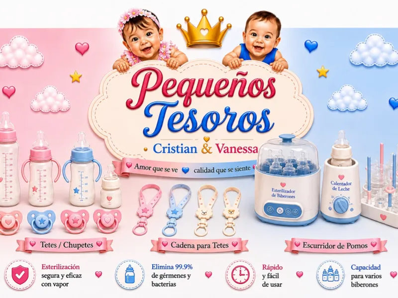 Biberones y alimentación(biberón, chupetes, cadena de chupete, Esterilizadores, calienta, biberones, termos, hisopo, escurridor de biberón.)